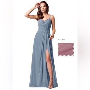 Azazie “Adette” Bridesmaid Prom Maxi Dress in Vintage Mauve Size A4 NWT